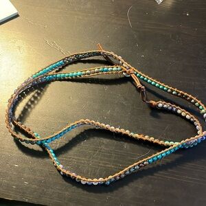 Chan Luu multi wrap turquoise necklace